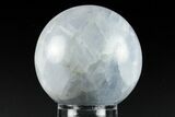 Polished Blue Calcite Sphere - Madagascar #202573-1